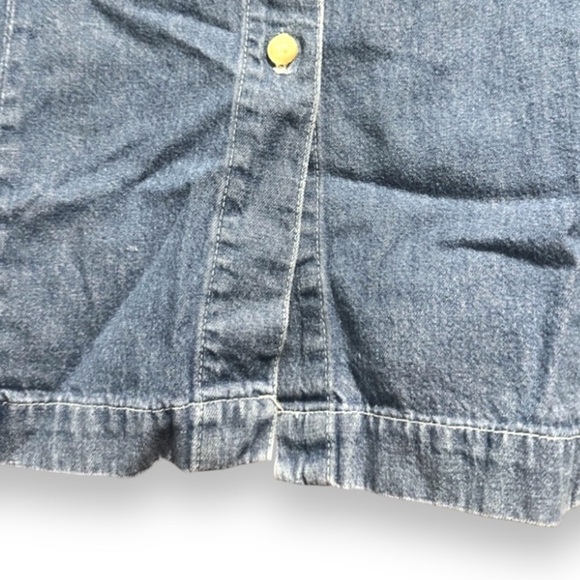 Vintage Bill Blass Flower Embroidered Chambray Short Sleeve Shirt Plus Size 2X - Picture 7 of 15